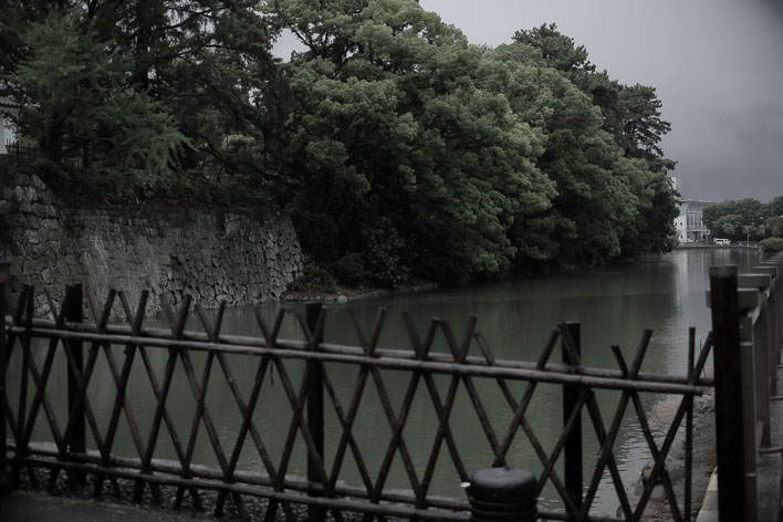 Moat at Sumpu Castle.