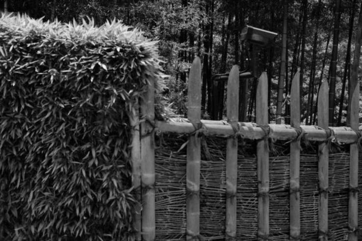 The bamboo fence surrounding Katsura Imperial Villa in Kyoto.