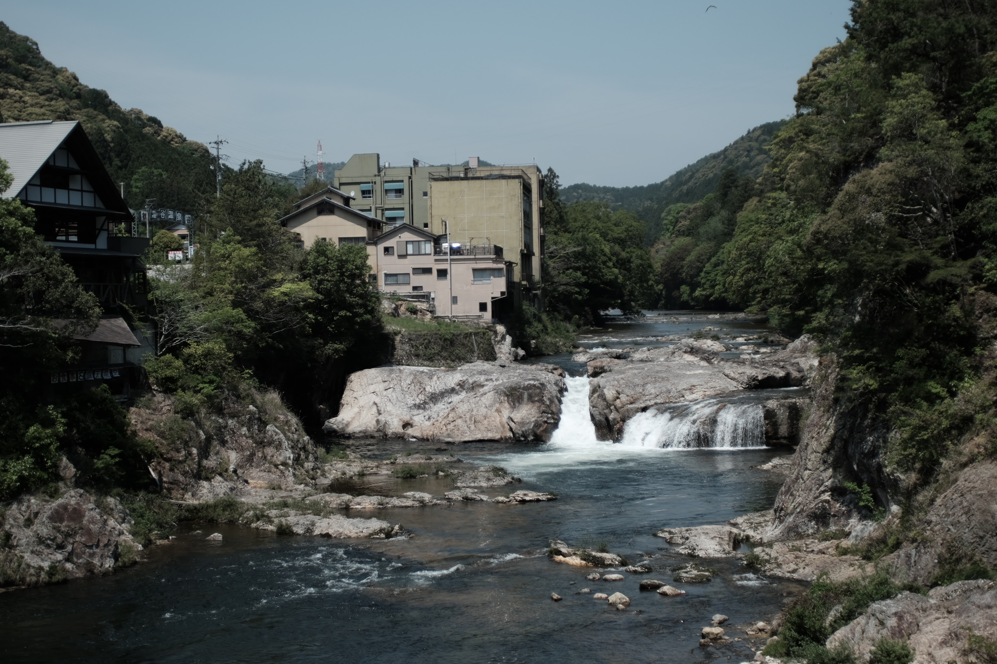 Onsen facilities along the river in Aichi Prefecture, Japan