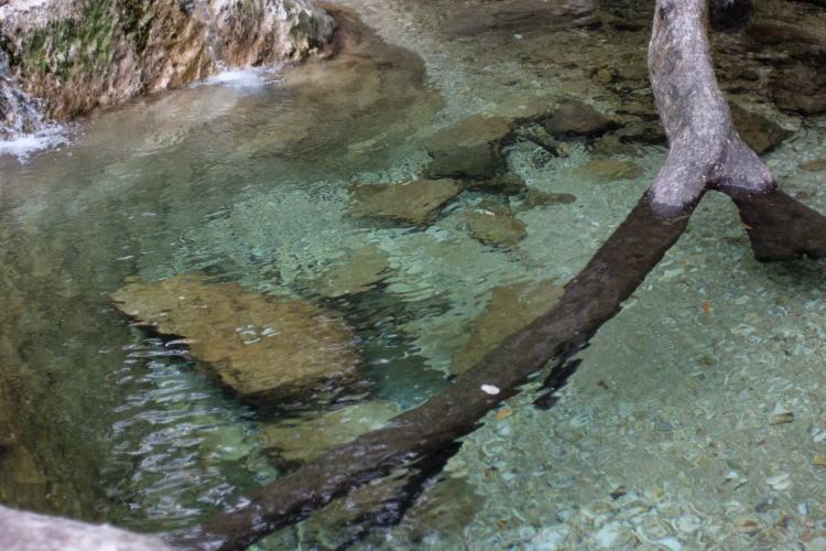 Clear mountain water at Chiiwa-kyo gorge.