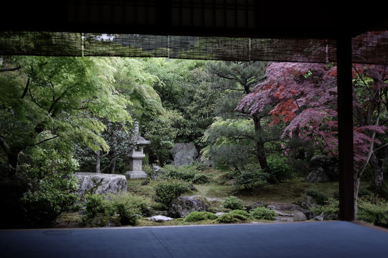 The garden of the Nishimura House in Kyoto.