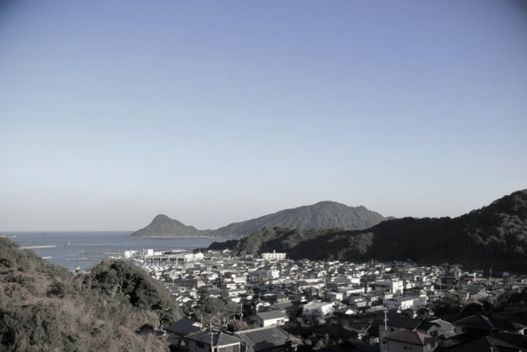 A view of a fishing village in Miyazaki Prefecture. 