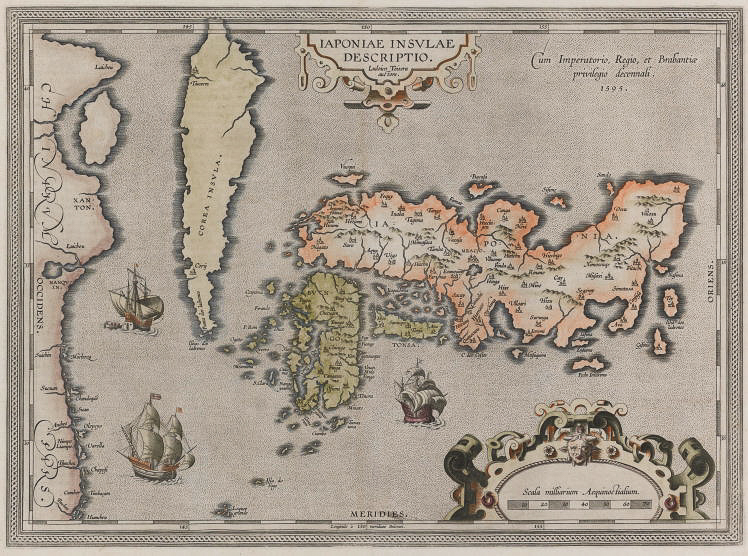 Map of Japan by Abraham Ortelius.