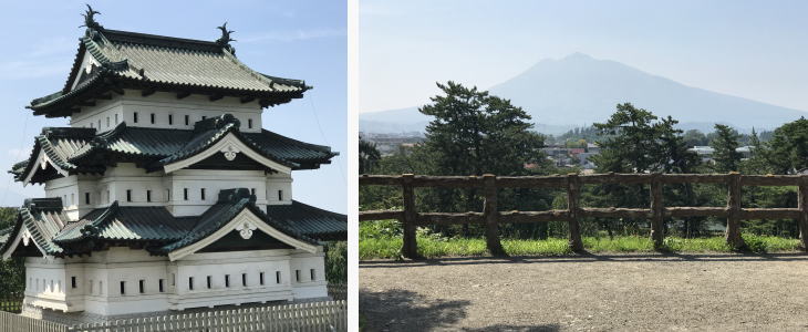 Hirosaki Castle and Mount Iwaki.