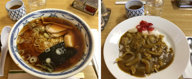 Dishes in Sakamoto Shokudo in Aomori.