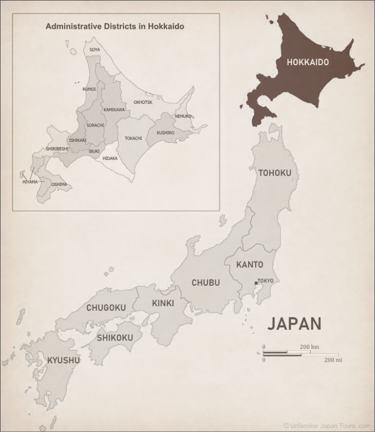 Location of Hokkaido.