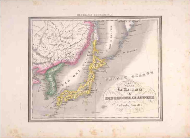 Map of East Asia published in Italy around 1860.