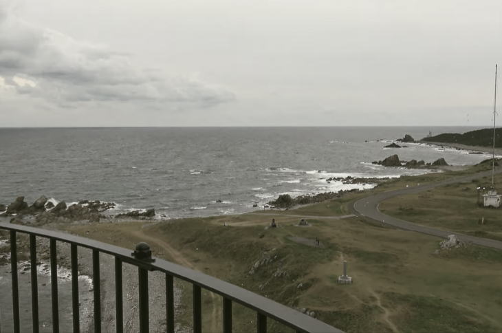 The Pacific Ocean as seen from the Shiriyazaki Lighthouse.