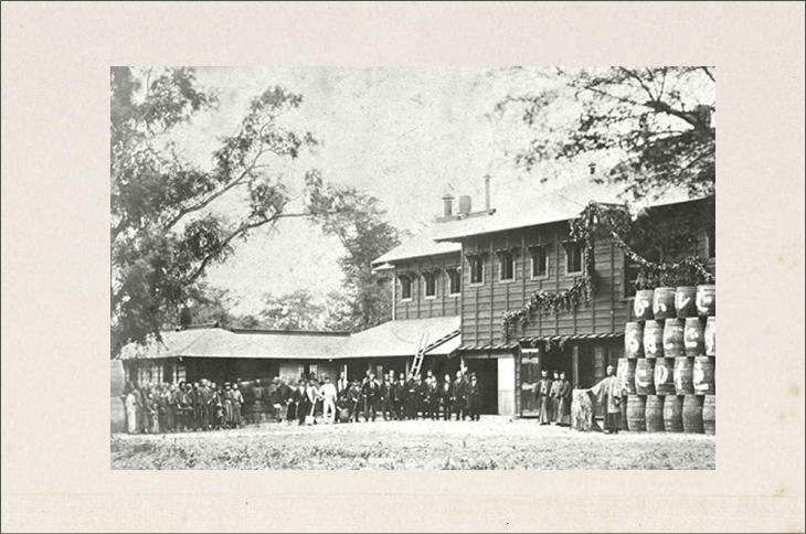 The opening ceremony of Sapporo Brewery in 1876 