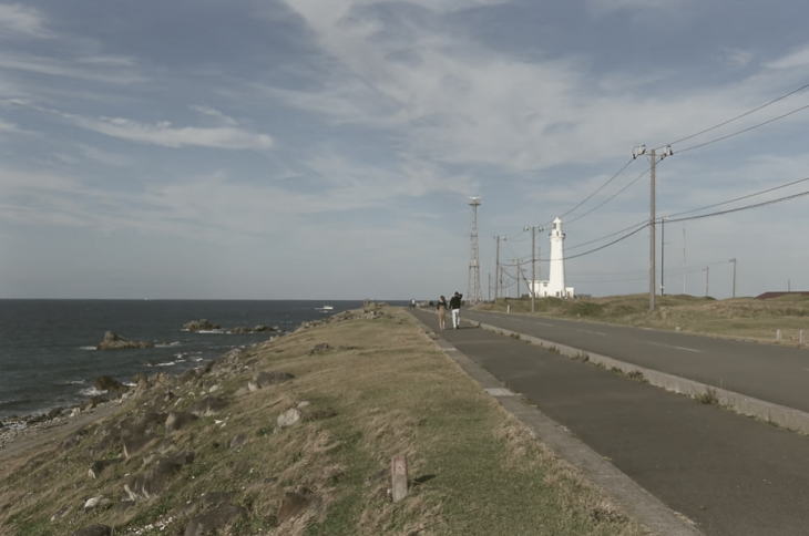 Tsugaru Strait and the Shiriyazaki Lighthouse.