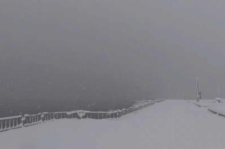 Port of Aomori in winter.