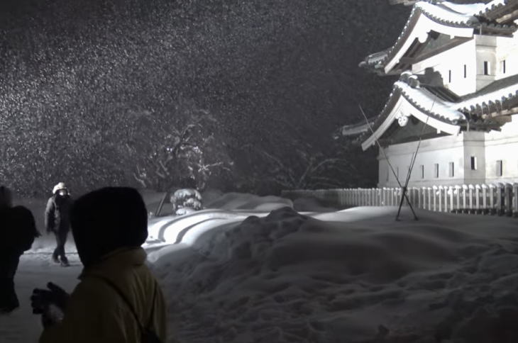 Hirosaki Castle in winter.