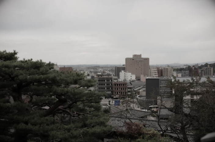 City of Kaazawa from Kenroku-en Garden.