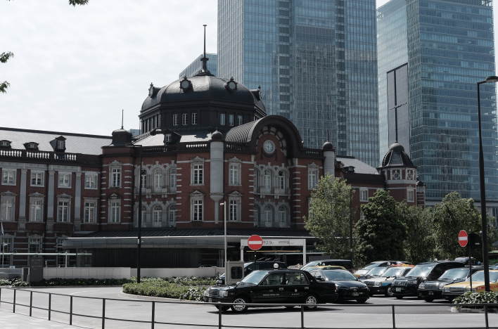 The restored dome roof of Tokyo Station.
