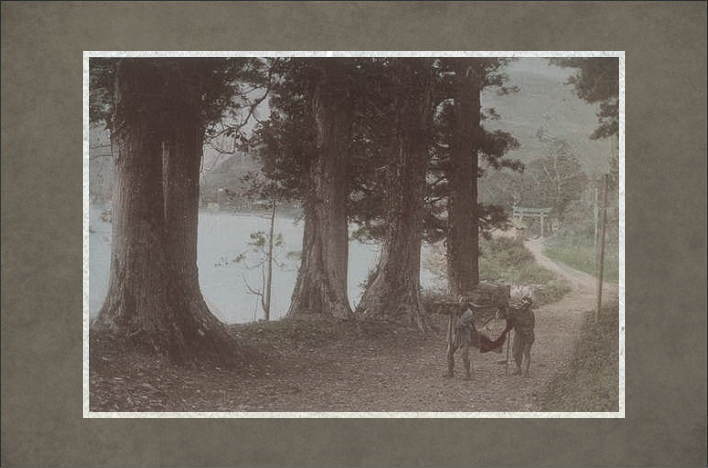 Hakone road. Leading to the village of Hakone at the head of Hakone Lake.
