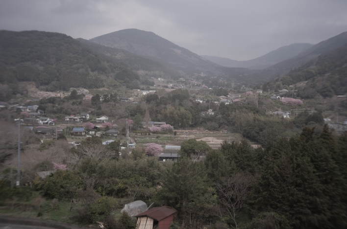 It overlooks a mountain village in the southern Izu region.
