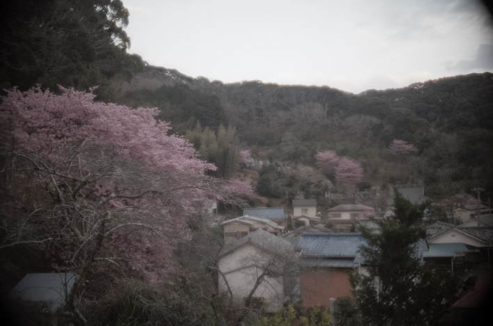Looking down on the townscape of Rendaiji at the end of February from a small hill.